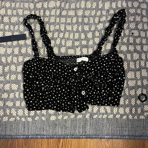 Super cute black bandeau top with white stars.